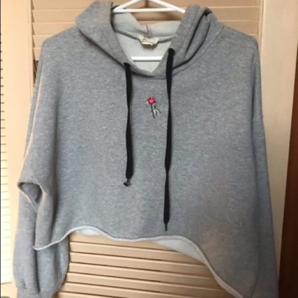 Pacsun rose cropped sweatshirt